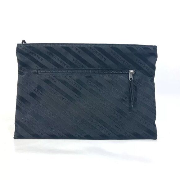 BALENCIAGA 459745 logo Explorer bag pouch Clutch bag Nylon Black